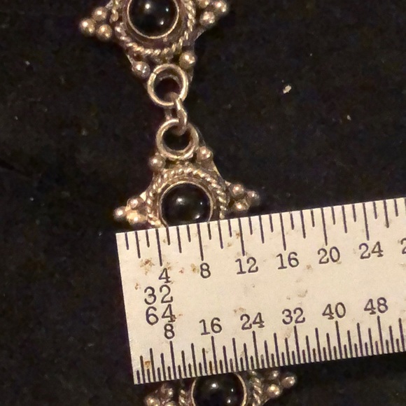 Sterling Silver/Onyx Star Bracelet 7.75” - Picture 2 of 7